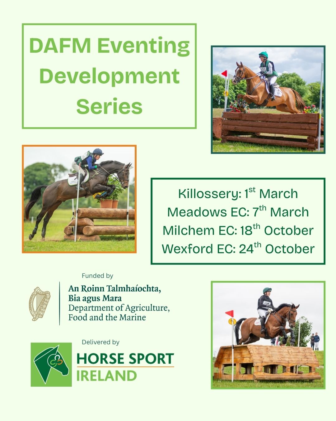 DAFM / HSI Eventing Developement Series- Combined Training Dressage Times