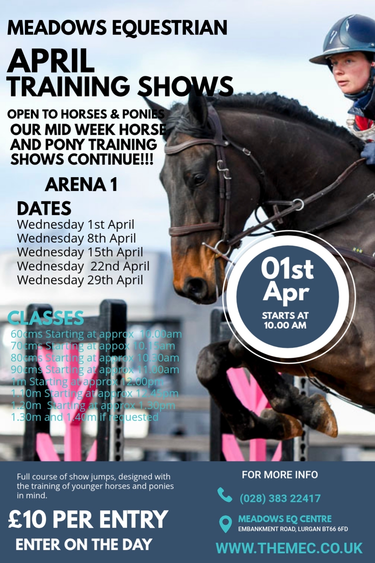 APRIL 2026 – Mid Week Horse and Pony Training Show – Arena 1