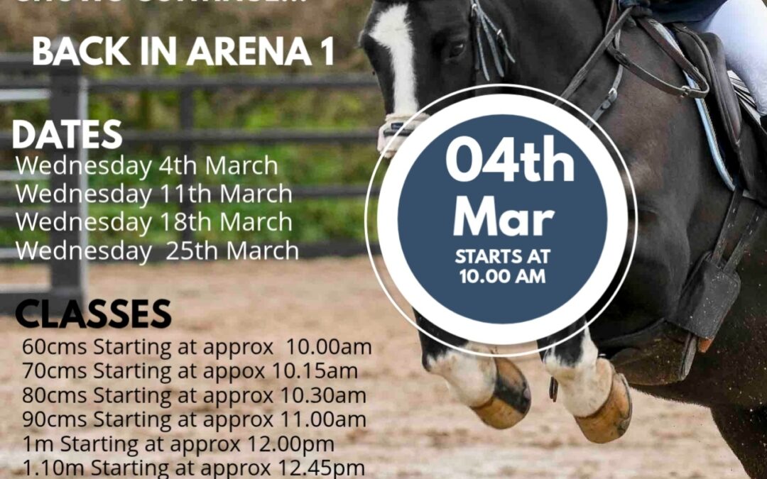 MARCH 2026 – Mid Week Horse and Pony Training Show – Arena 1